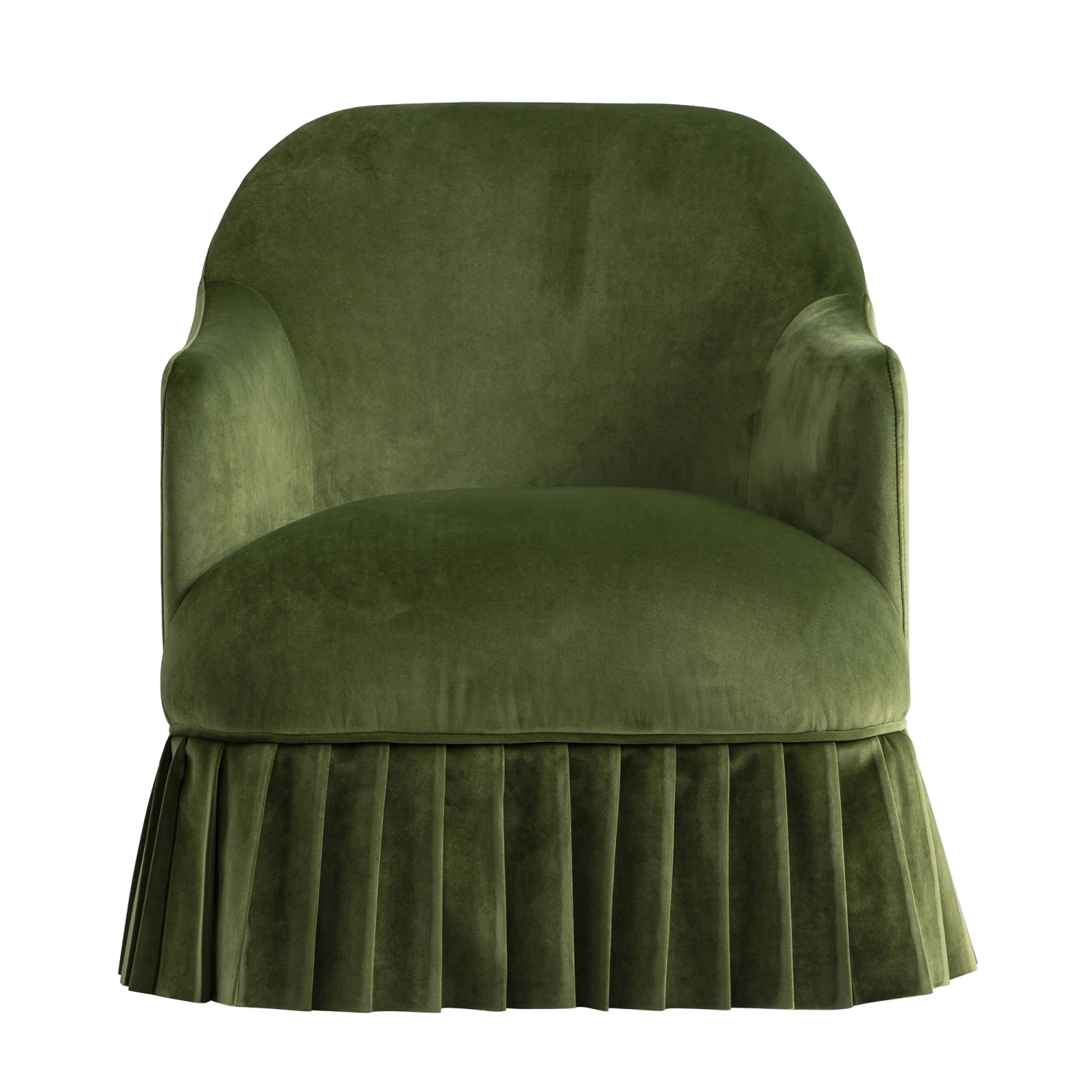 Calliope Skirted Armchair, Fern Green Velvet - Image 6
