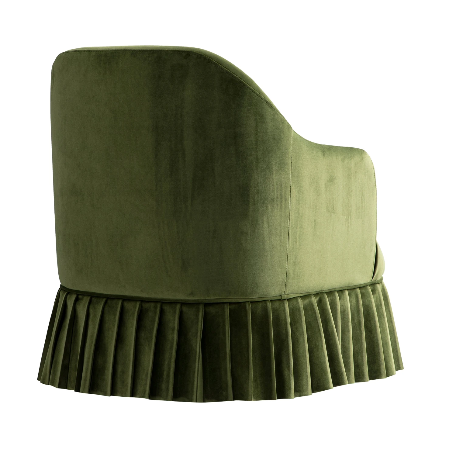 Calliope Skirted Armchair, Fern Green Velvet - Image 11