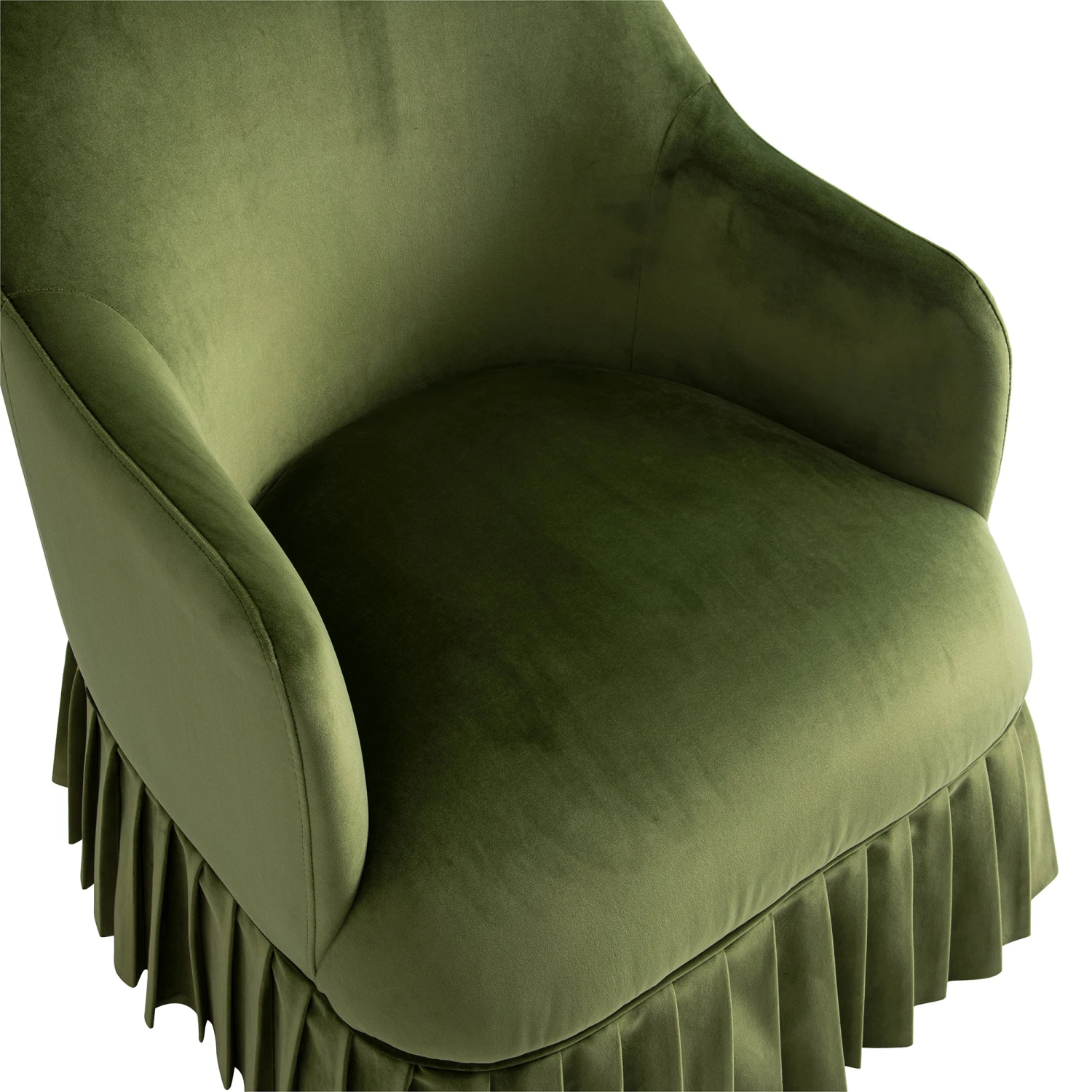 Calliope Skirted Armchair, Fern Green Velvet - Image 12