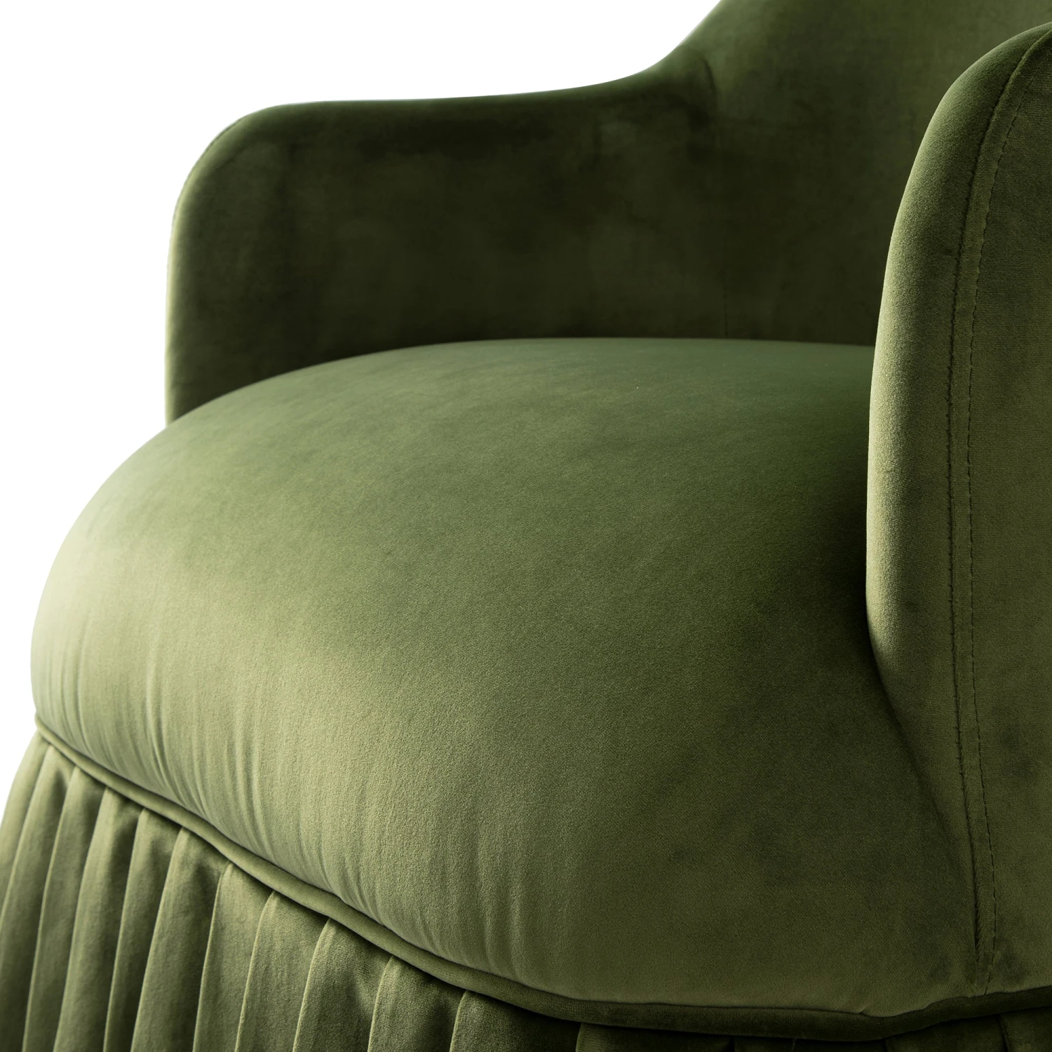 Calliope Skirted Armchair, Fern Green Velvet - Image 13