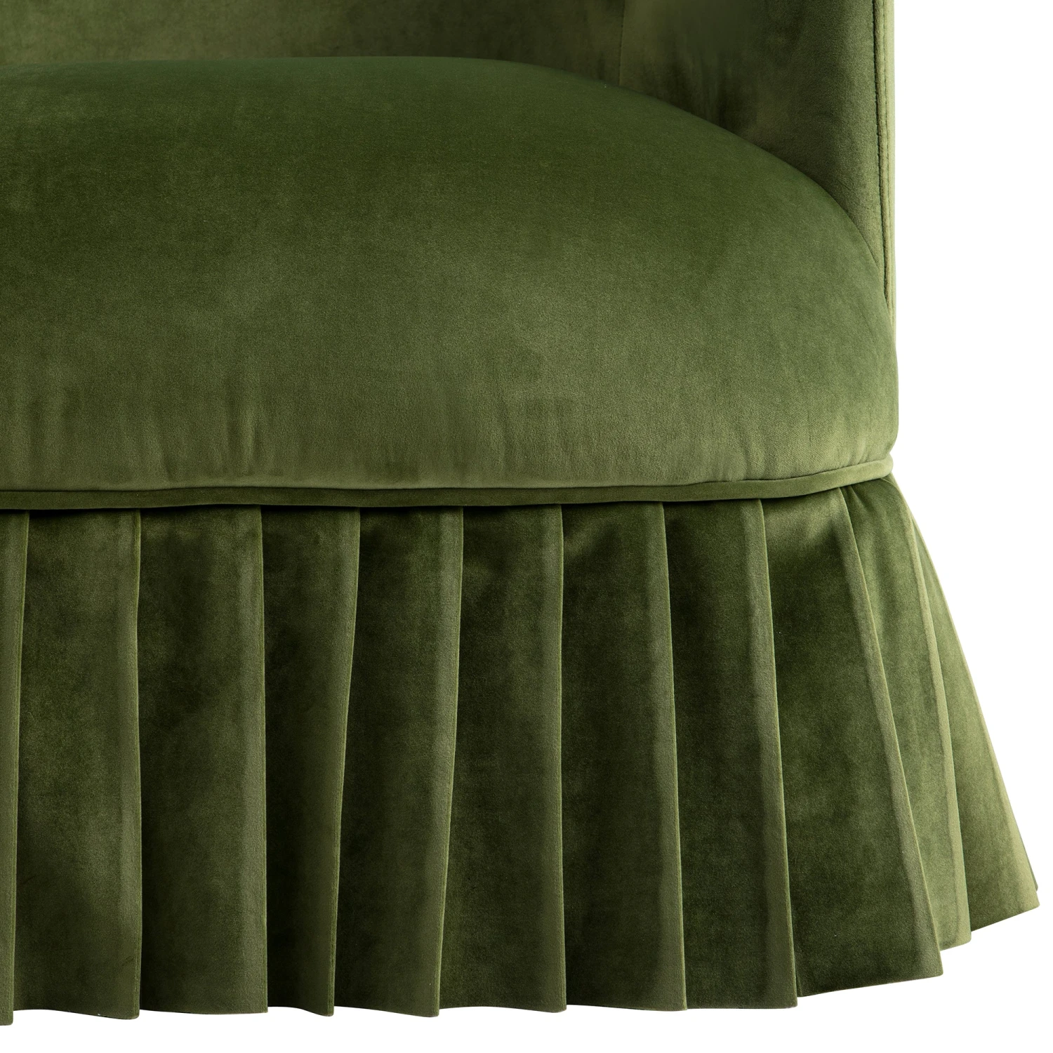 Calliope Skirted Armchair, Fern Green Velvet - Image 15