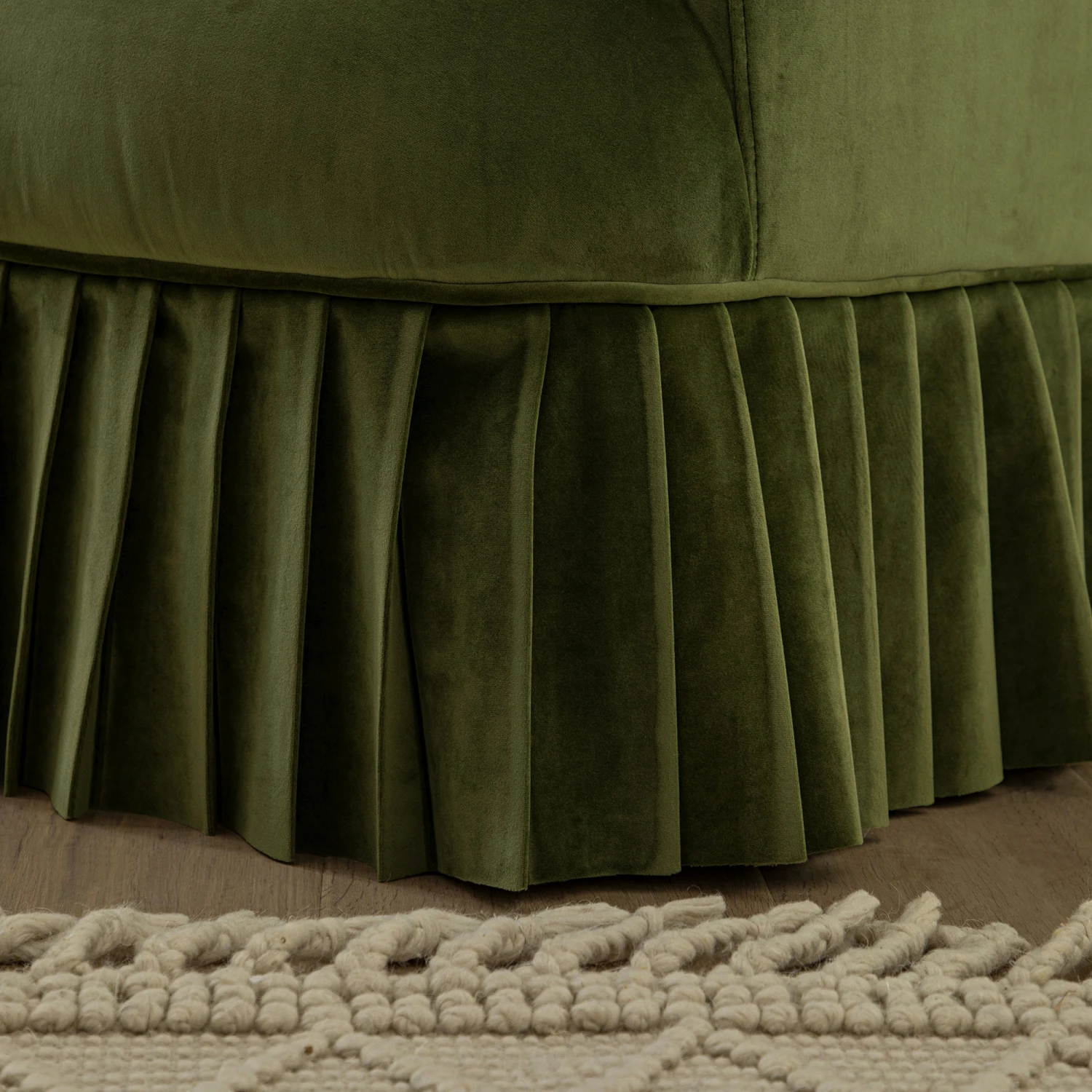 Calliope Skirted Armchair, Fern Green Velvet - Image 4