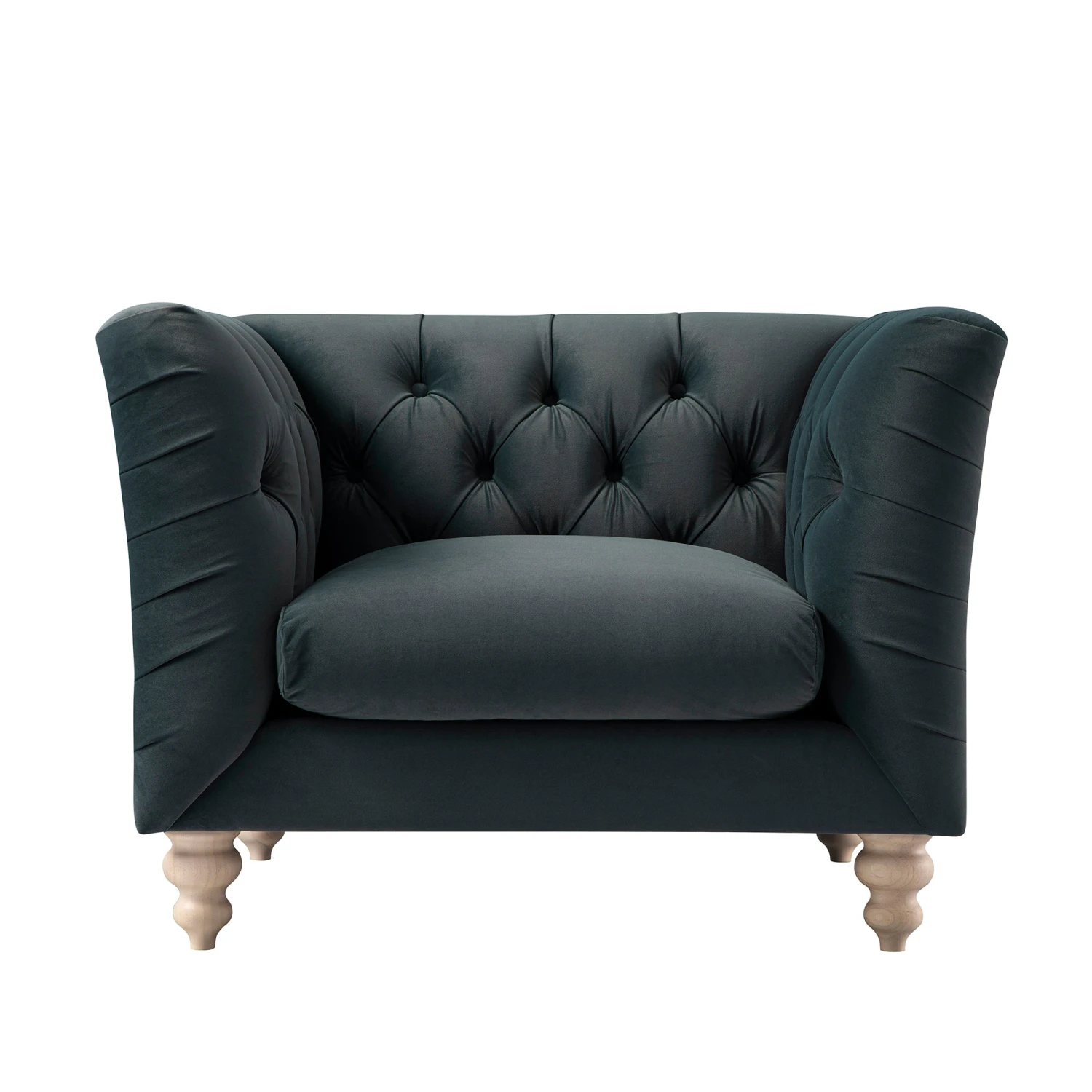Ashby Chesterfield Armchair, Aegean Blue Velvet - Image 11