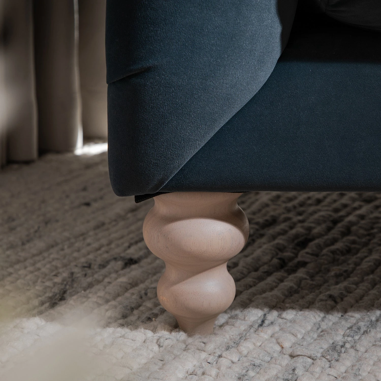 Ashby Chesterfield Armchair, Aegean Blue Velvet - Image 7