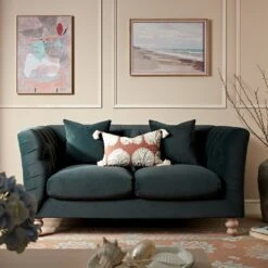 Ashby Chesterfield 2-Seater Sofa, Aegean Blue Velvet