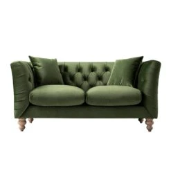 Ashby Chesterfield 2-Seater Sofa, Fern Green Velvet