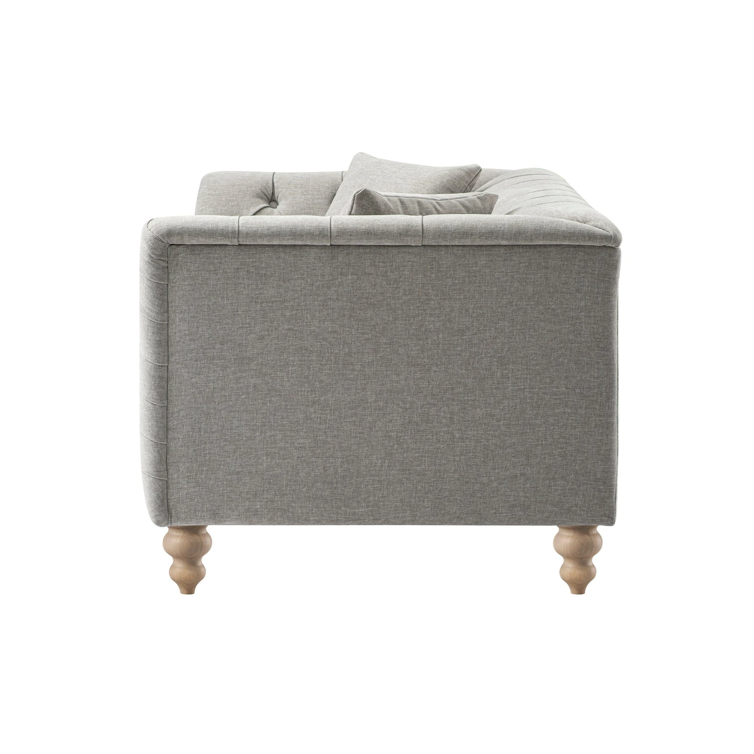 Ashby Chesterfield 2-Seater Sofa, Mist Grey Chenille - Image 13