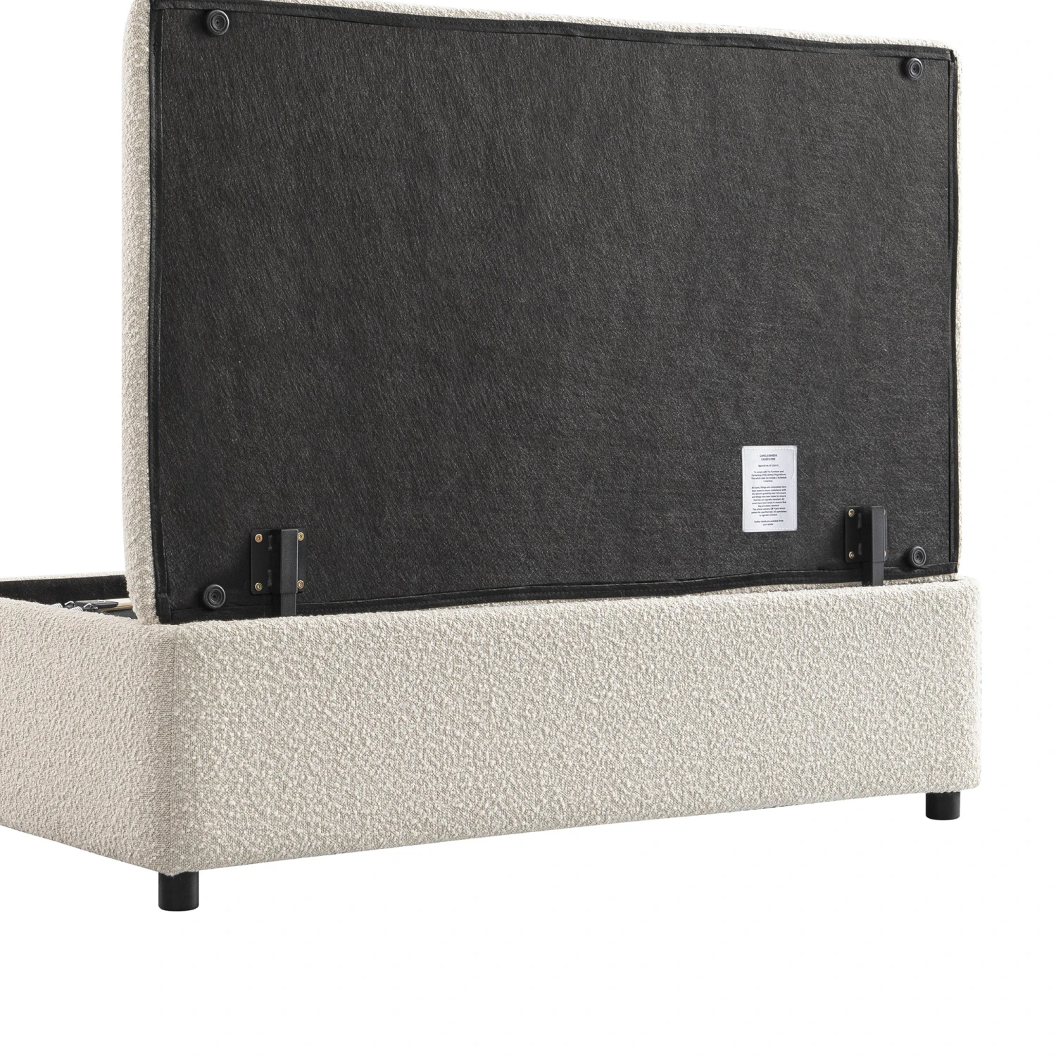 Magda Fold-Out Small Double Bed In An Ottoman, Beige Boucle - Image 16