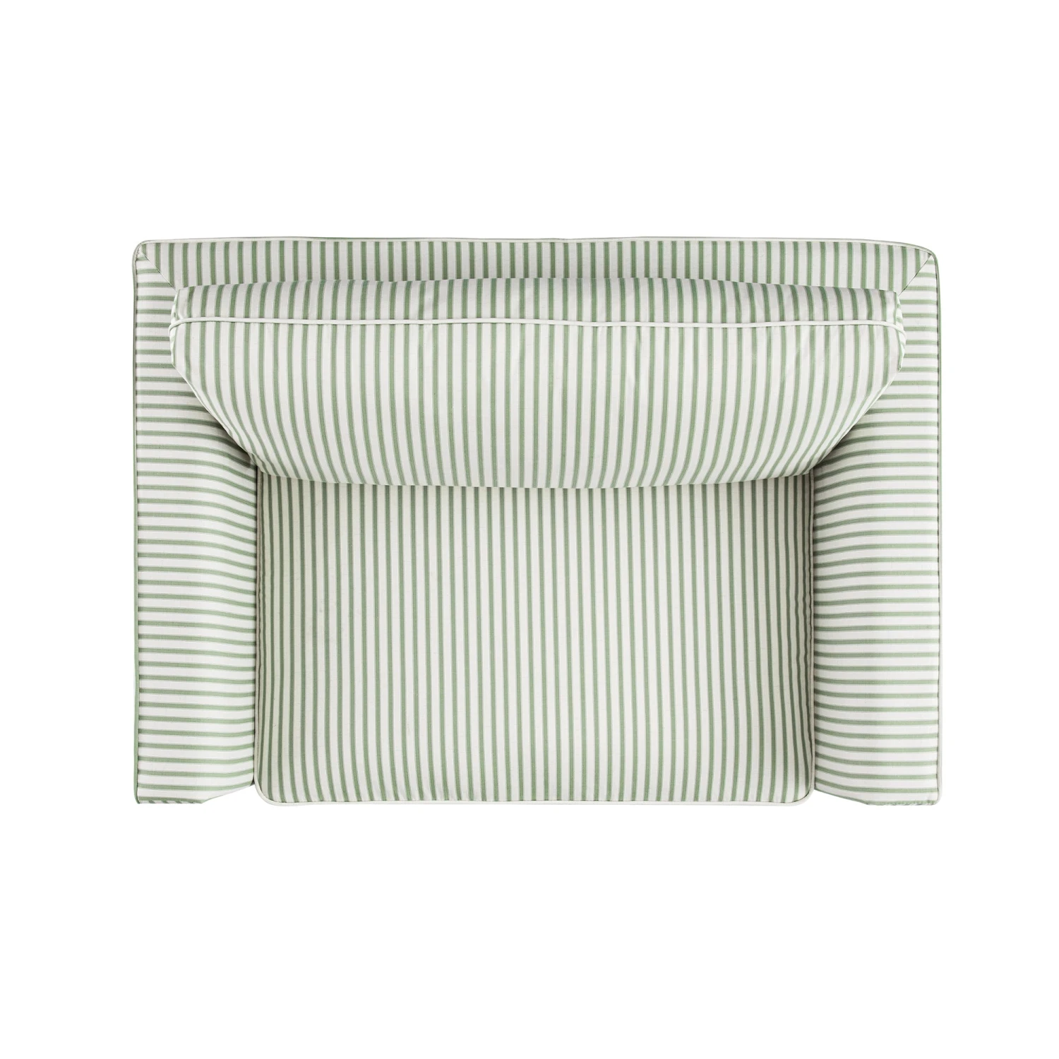 Fitz Skirted Loveseat, Sage Striped Linen Blend - Image 7