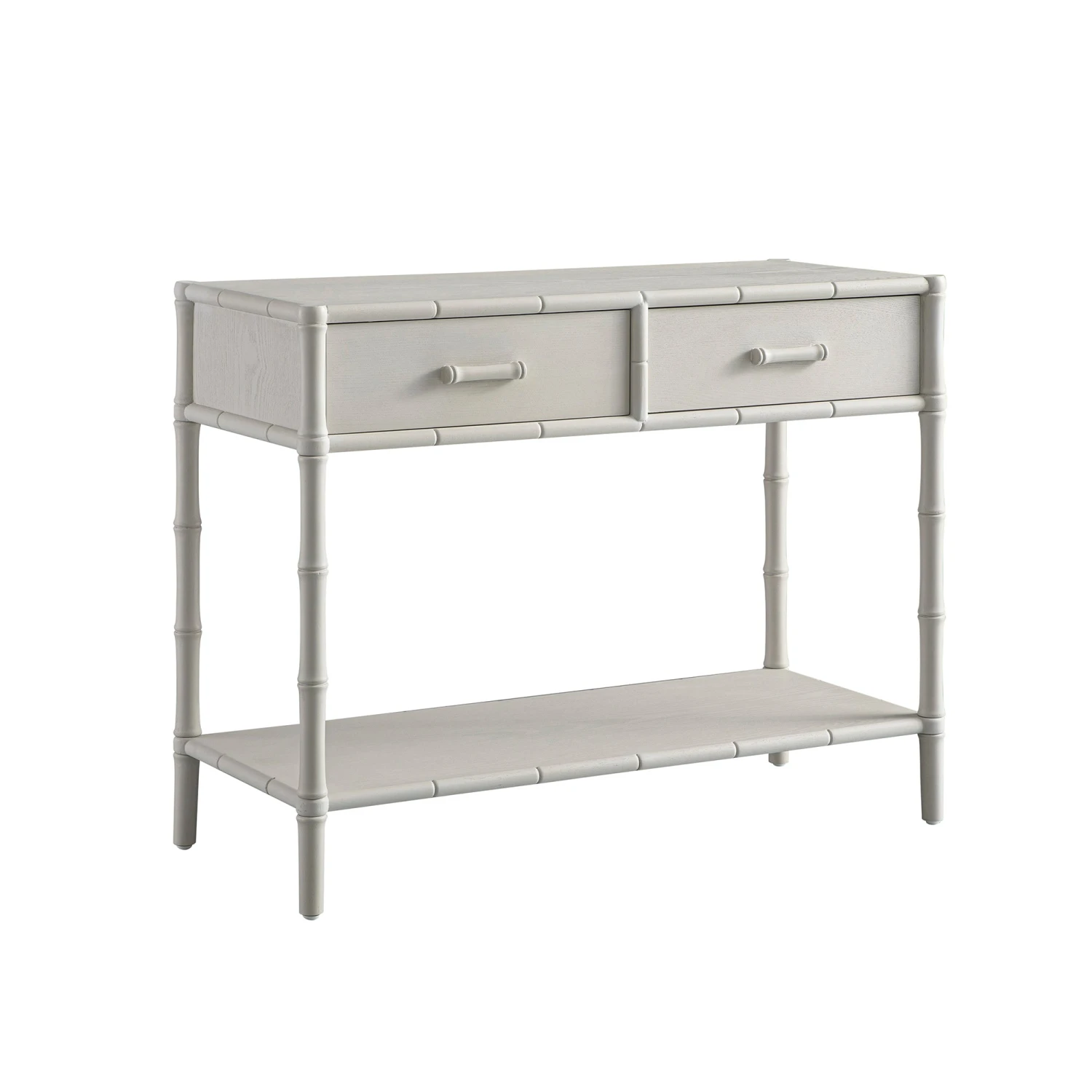 Elstowe Faux Bamboo 2-Drawer Console Table, Shaded White - Image 2
