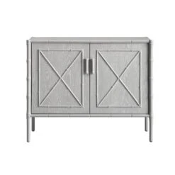 Elstowe Faux Bamboo Small Sideboard, Warm Grey