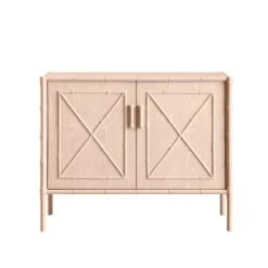 Elstowe Faux Bamboo Small Sideboard, Nude Pink